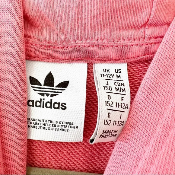 Adidas Youth Hoodie Size Medium 11 12 Pink Trefoil Three Stripe Life Soccer - Picture 3 of 6